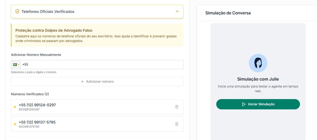 Proteção contra golpes com verificação de telefones
