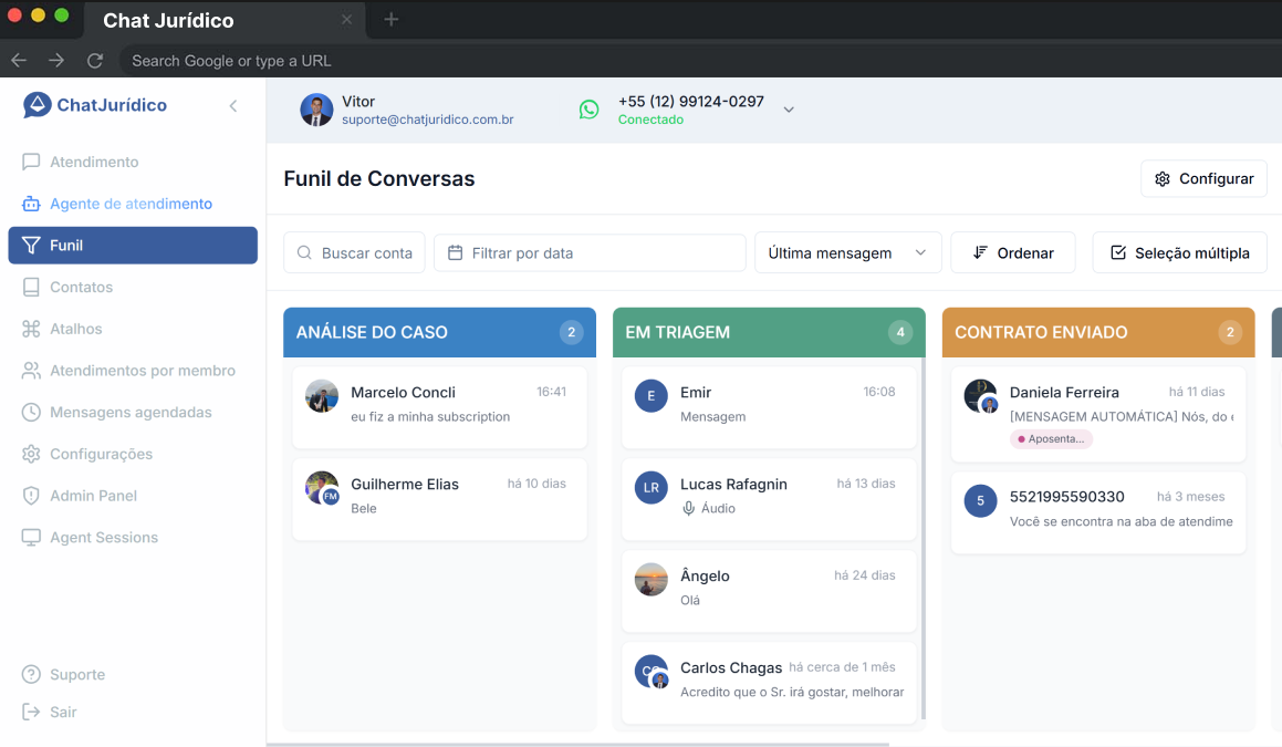 Chat Jurídico Dashboard