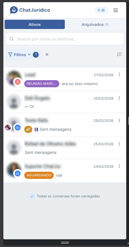 Lista de conversas no celular